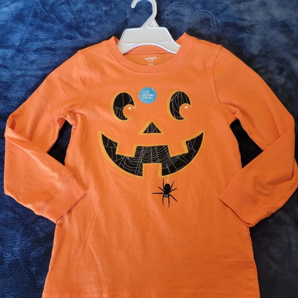 Carter's Halloween Jack-O-Lantern graphic long sleeve tee, 7